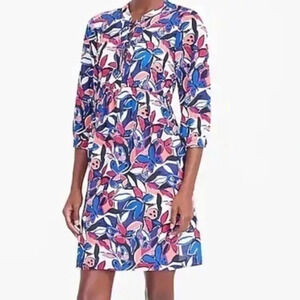 J Crew Factory Lace Up Multi Floral Dress H4528